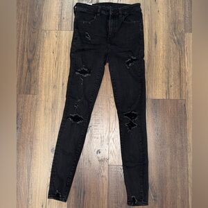 American Eagle Distressed Black Skinny Jeans